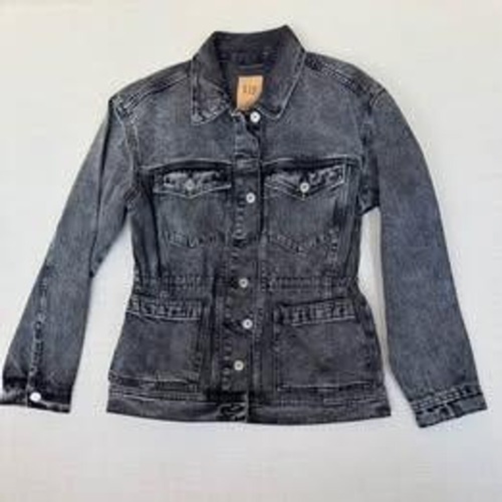 Gap Women's Gray Denim Utility Jacket | XXS Oversized